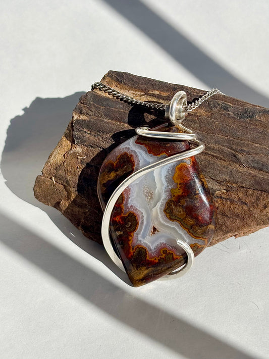 Red Seam Agate Pendant