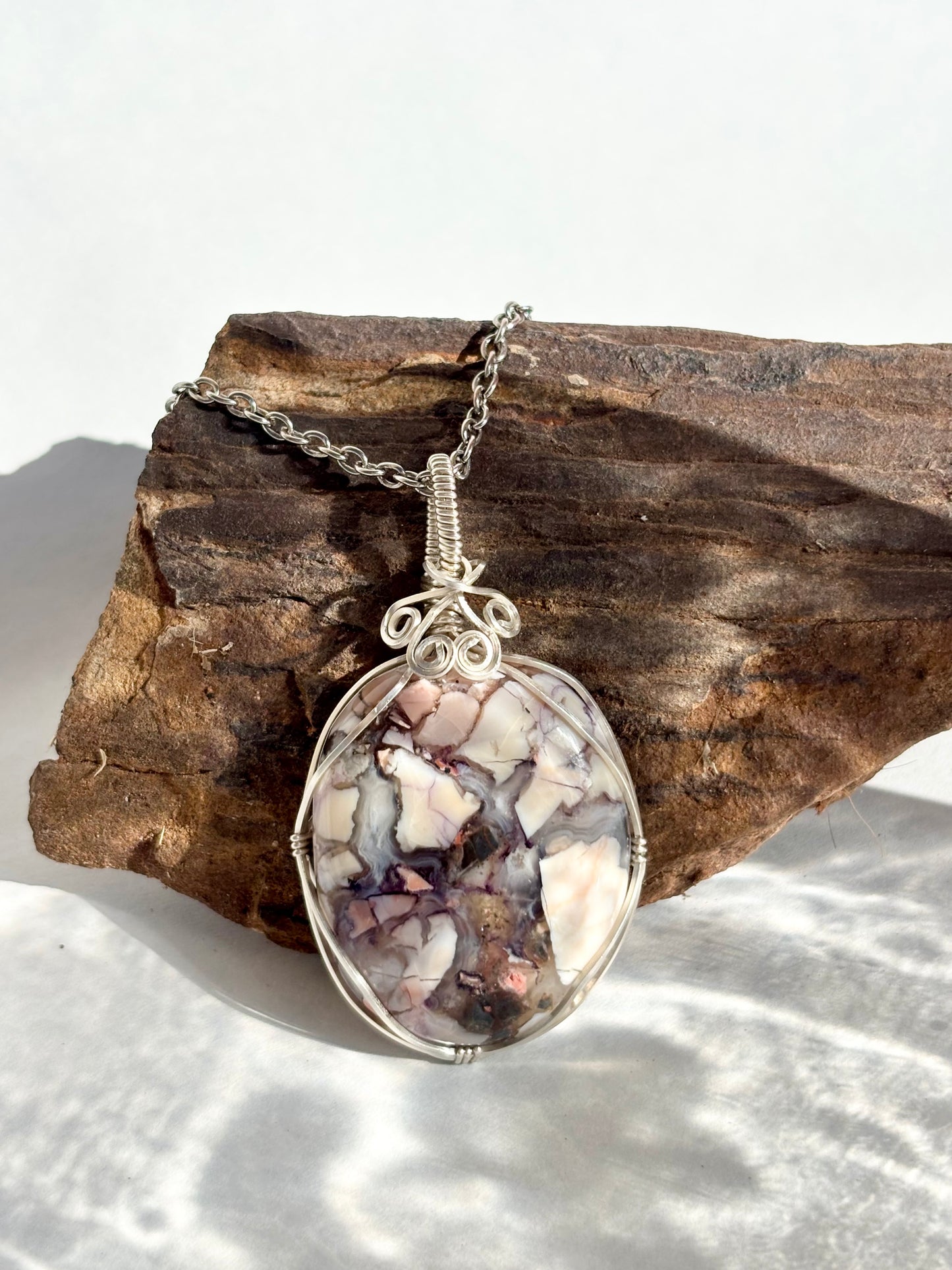 Silver Wrap Tiffany Stone