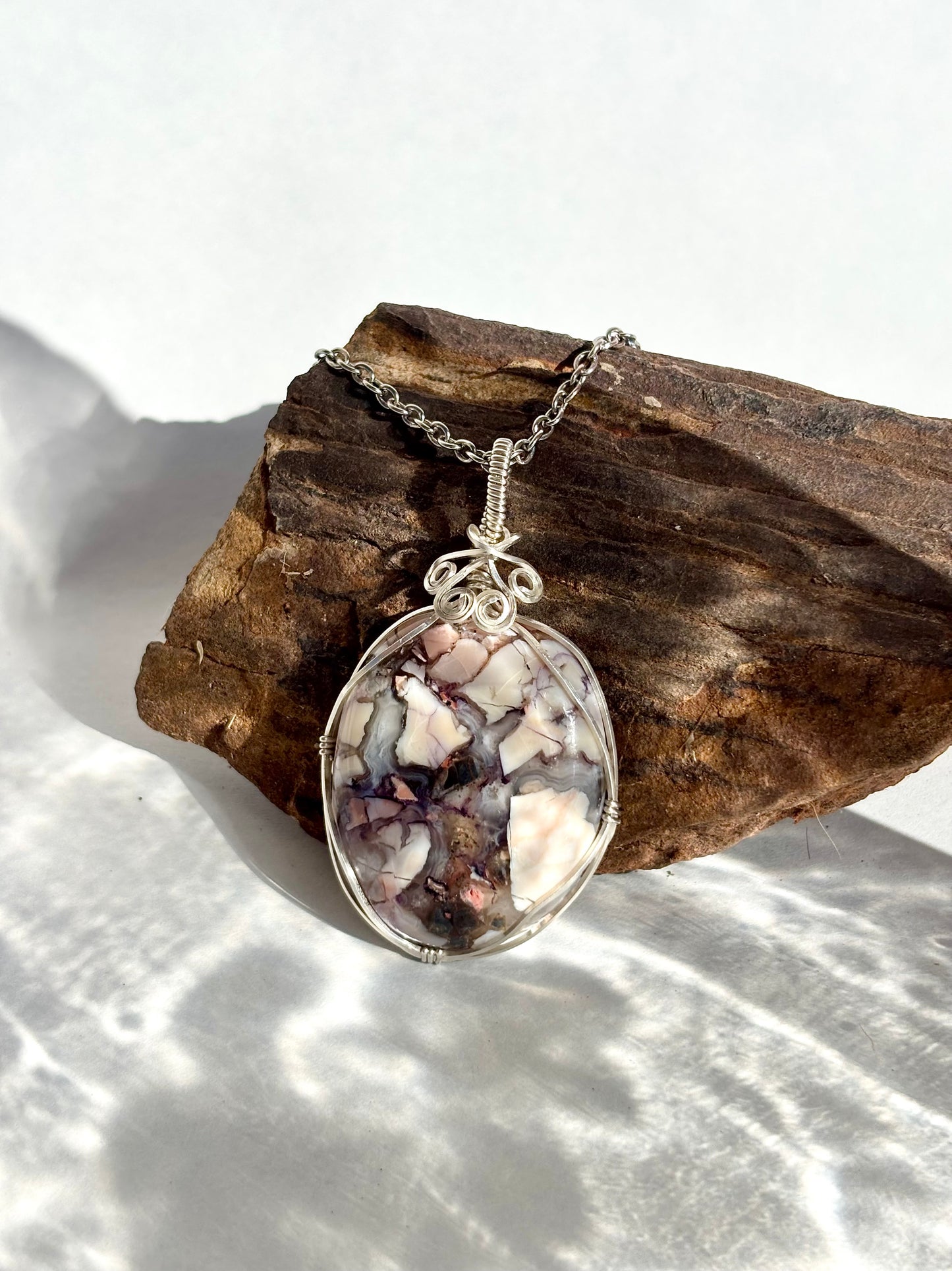 Silver Wrap Tiffany Stone