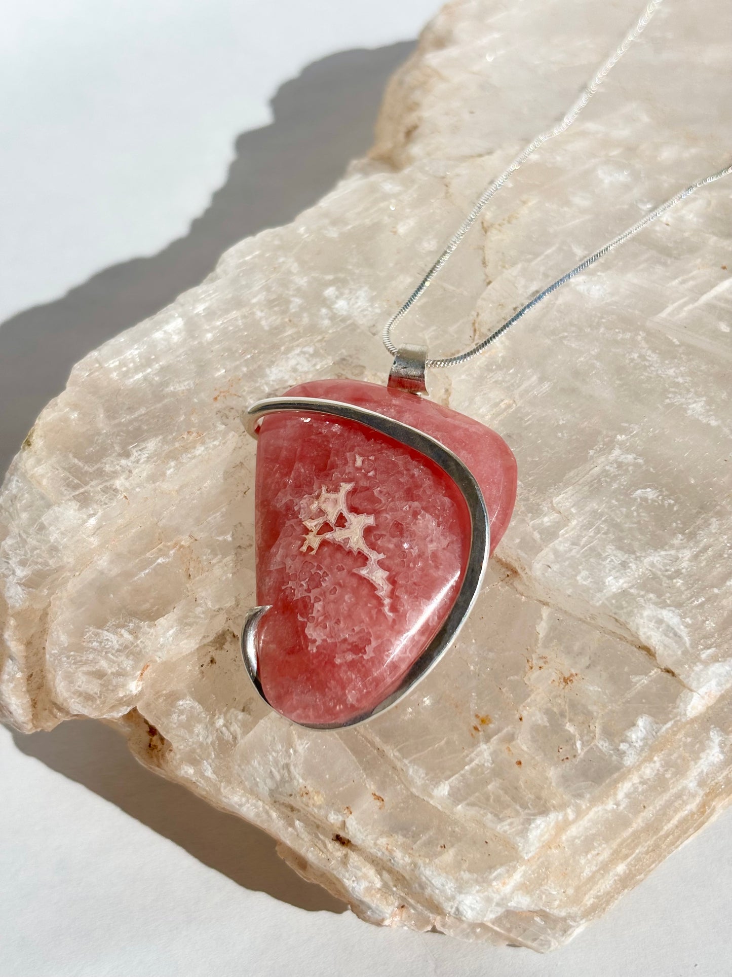 Sterling Silver Rhodochrosite Pendant