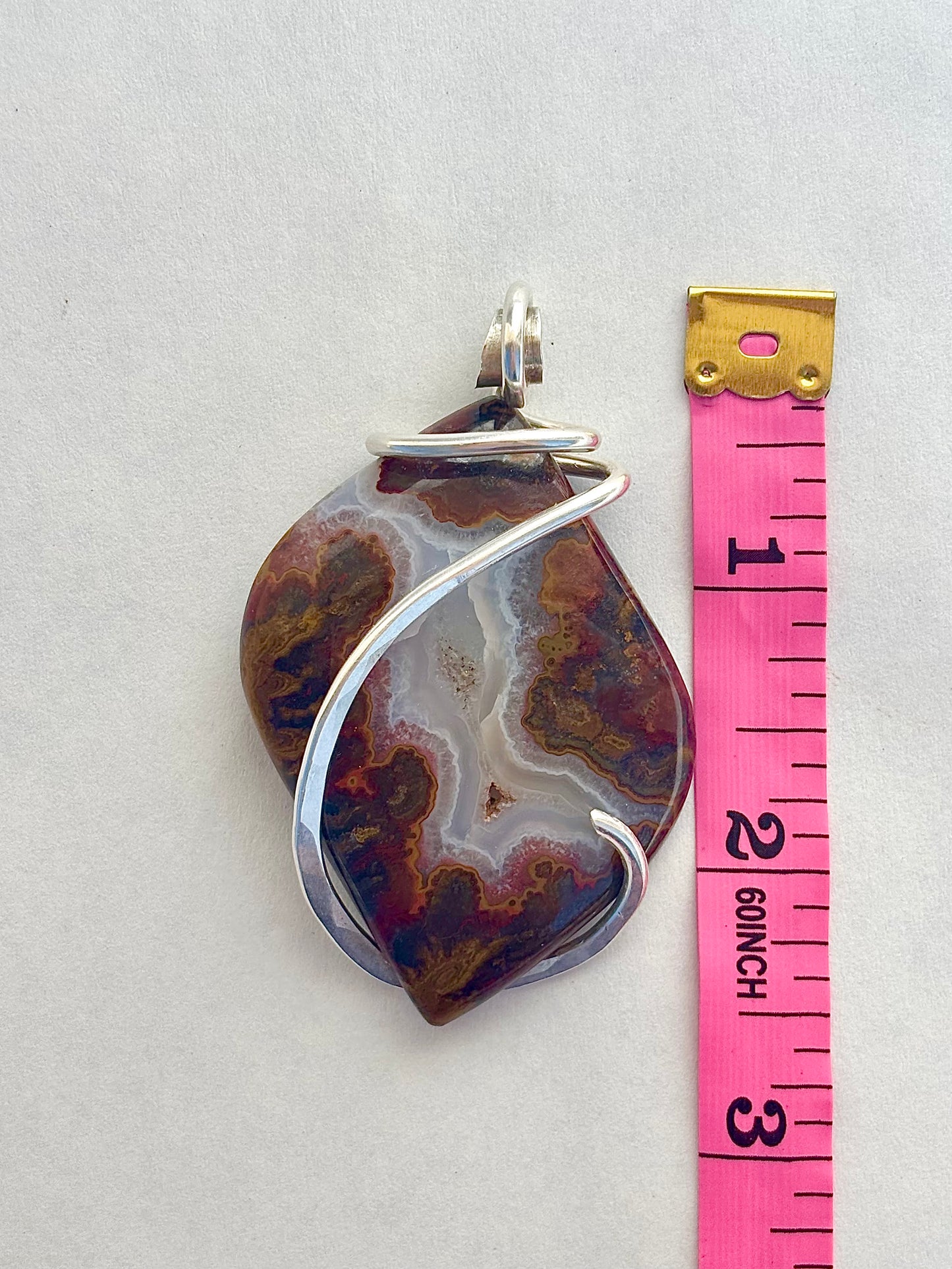 Red Seam Agate Pendant