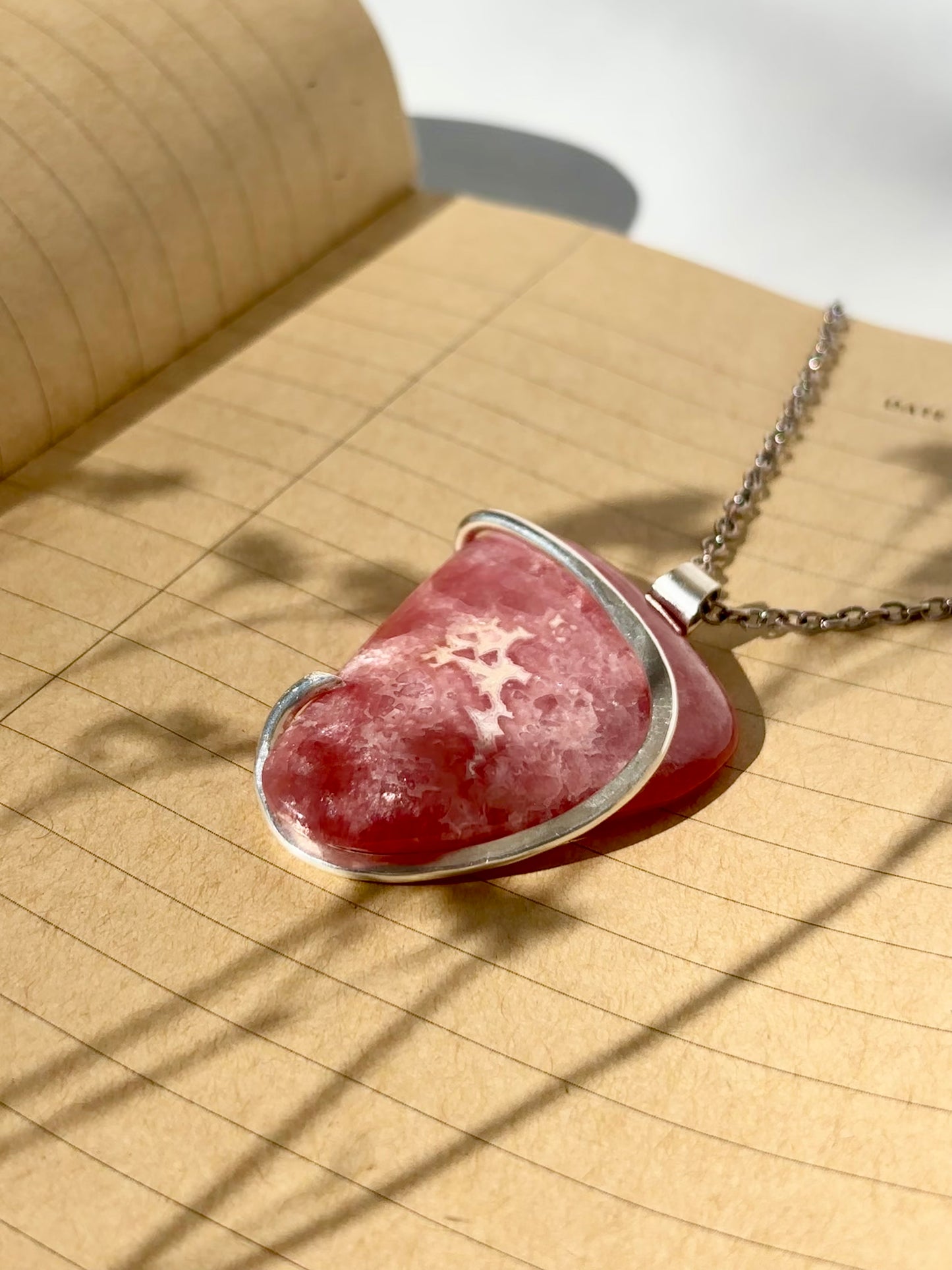 Sterling Silver Rhodochrosite Pendant